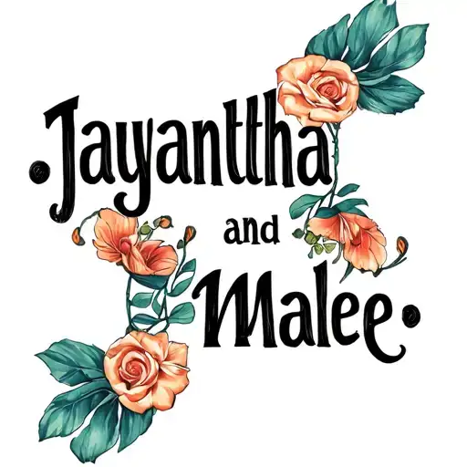 "Jayantha and Malee" my father and moms name written vertically mens forearm tattoo design idea