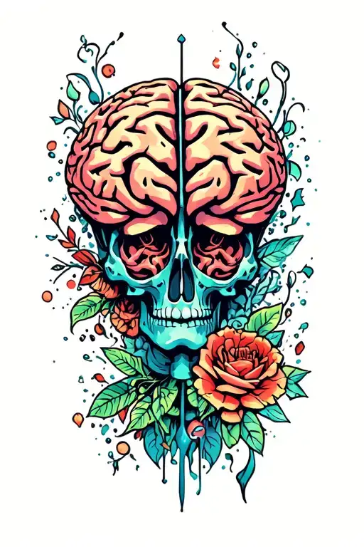 adhd brain tattoo design idea