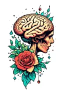 adhd brain tattoo design idea