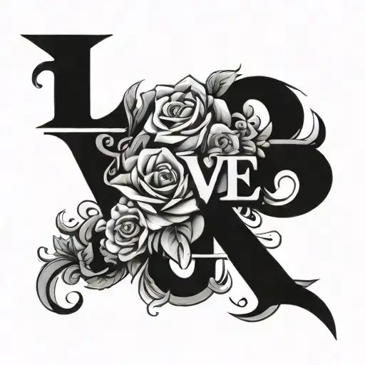 LOVE FATI text tattoo design idea