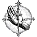 Rosary Praying Hands tattoo design idea