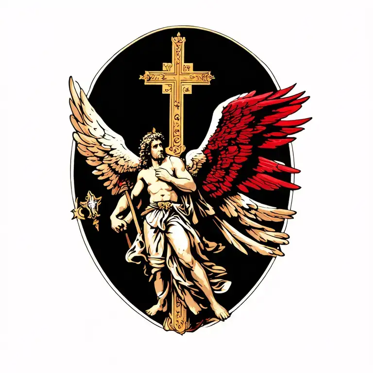 st michael the archangel tattoo design idea