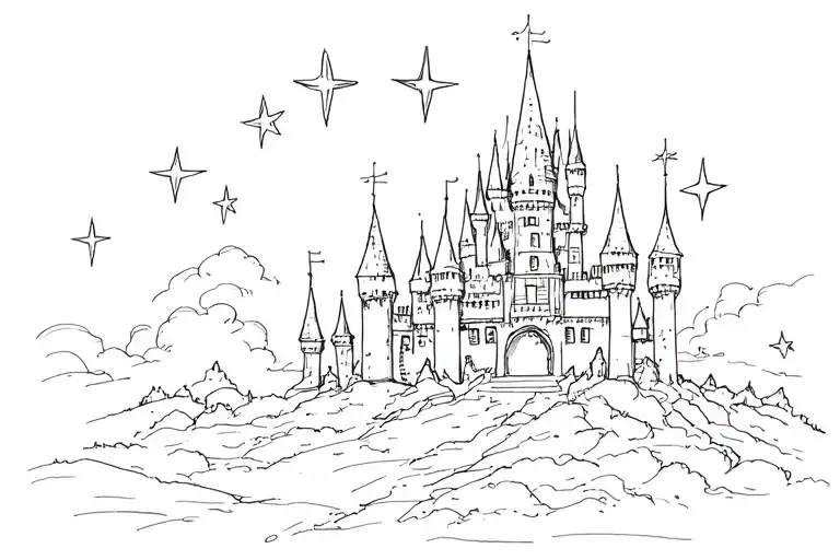 stars from howls moving castle tattoo design idea