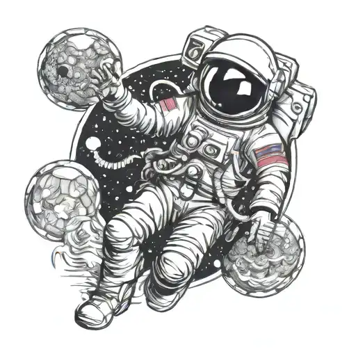 Pink Floyd prism astronaut floating tattoo design idea