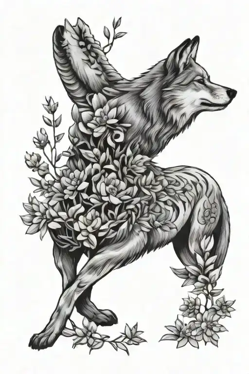 lupus, lupine flower, wolf, dna stand, "Every day you fight is a testament to your strength. You've come this far, and you'll keep going." tattoo design idea