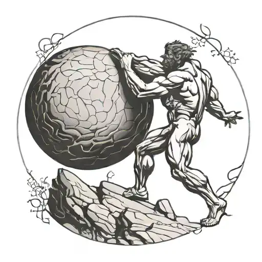 the myth of sisyphus tattoo design idea