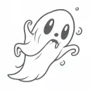 cartoon ghost tattoo design idea