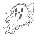 cartoon ghost tattoo design idea