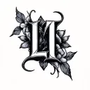 "LT" jewel tattoo design idea