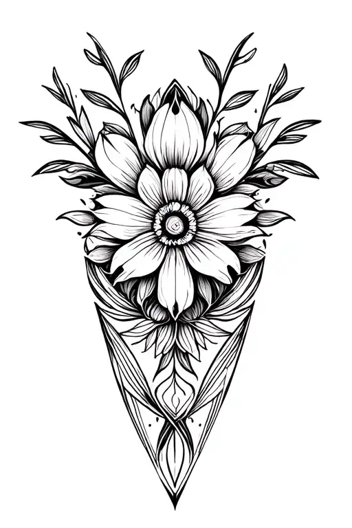 Sankal Floral tattoo design idea