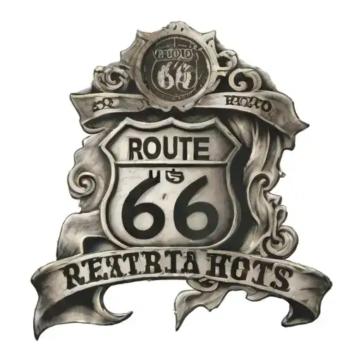 route 66 sign tattoo design idea