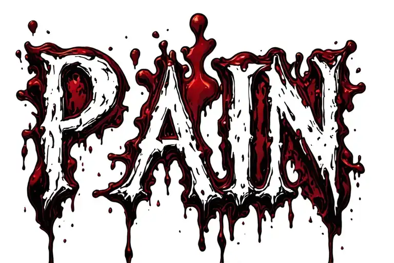 "PAIN" "PAIN" Bloody Pain tattoo design idea