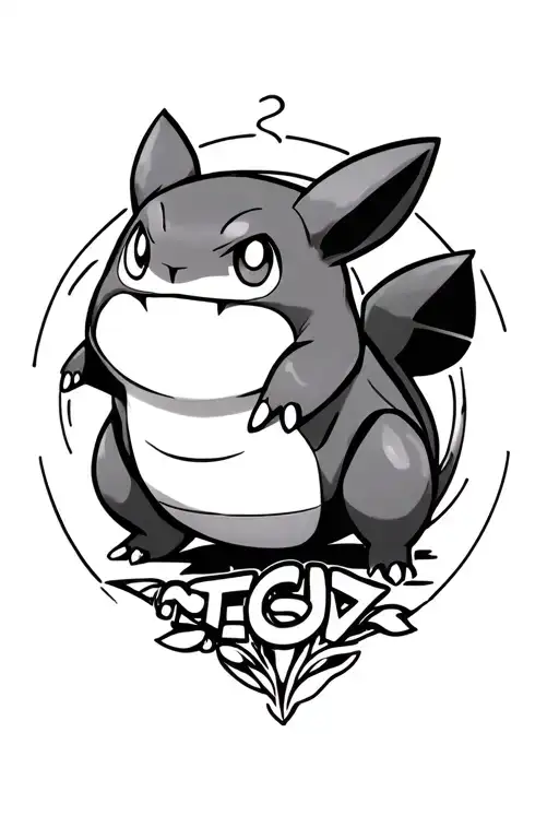 Can you generate a tattoo including snorlax, bulbasaur, squirtle, charmander, eevee and pikachu seperate tattoo design idea