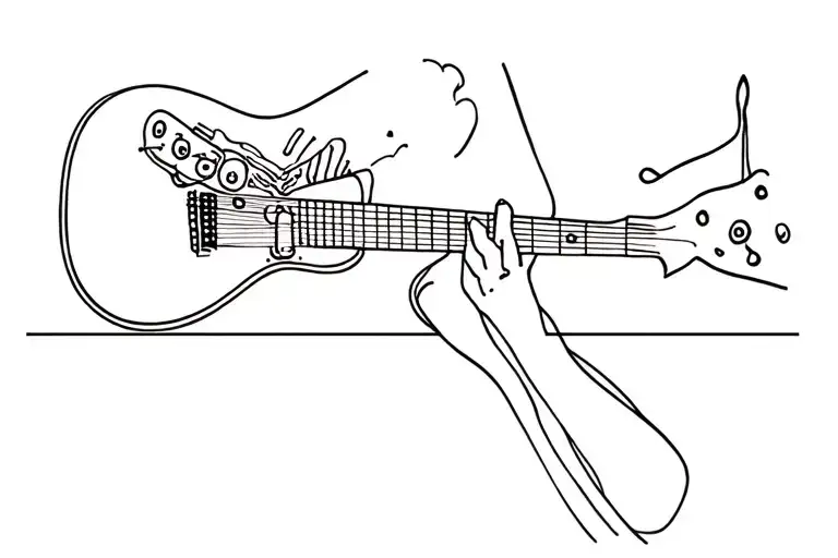 memorial for painter and guitarist tattoo design idea