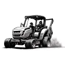 A tattoo of a lawnmower and a skid loader racing each other in a playful manner tattoo design idea