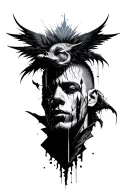 sleep token and linkin park hybrid theory tattoo design idea