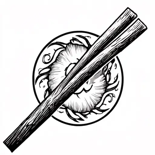 wooden chopsticks. very detailed, no background tattoo design idea