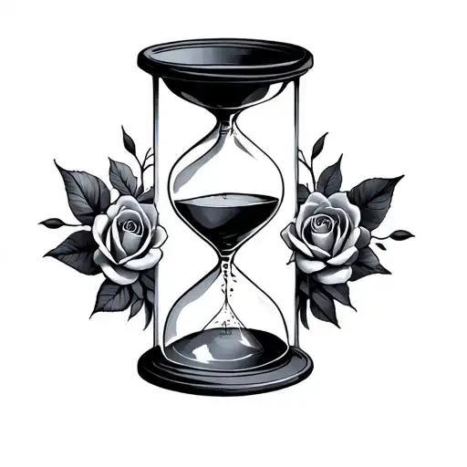 emo inspired hourglass tattoo design idea