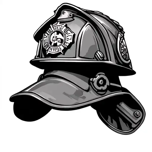 firefighter helmet tattoo design idea