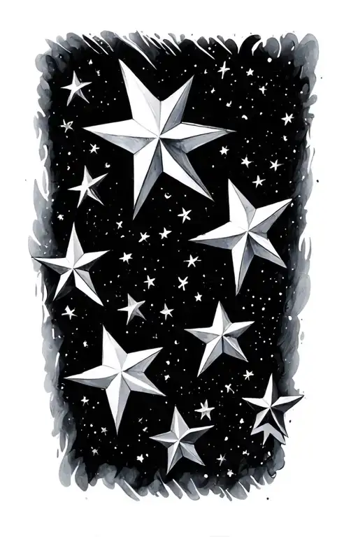 stars scattered tattoo design idea