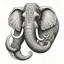 Mammoth with runes tattoo design idea