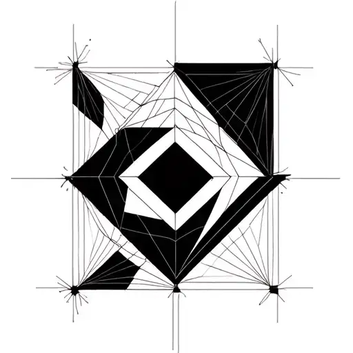 Geometric network made of sacred patterns and fine lines. Inspired by sacred geometry tattoo design idea