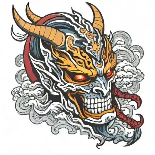 jhin demon half angel tattoo design idea