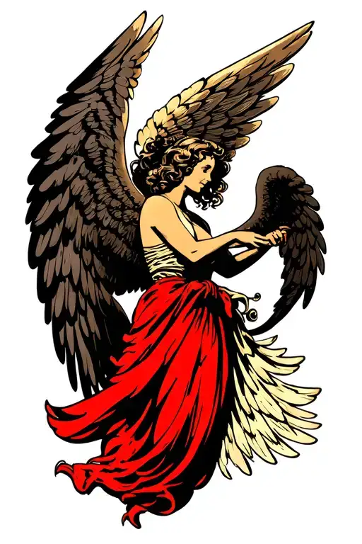Angel wings with Roy and 1980-1996 tattoo design idea