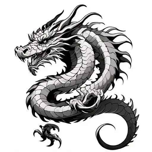 dragon wrapped around elbow american style tattoo tattoo design idea