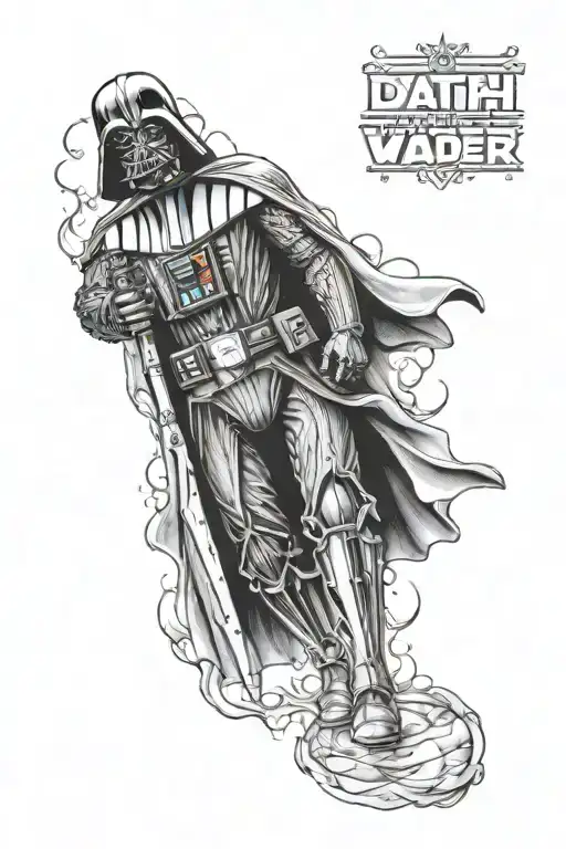 darth vader full leg sleeve tattoo design idea
