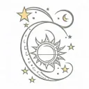 sun moon and stars diagonal hip tattoo design tattoo design idea
