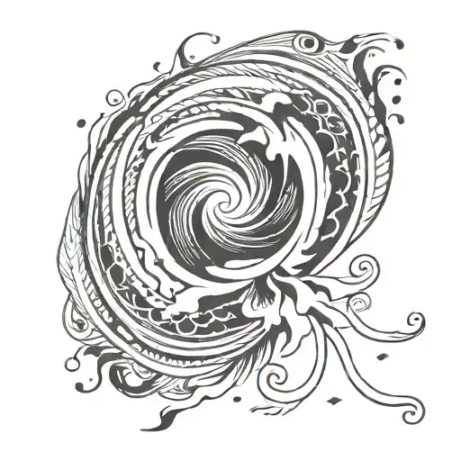 Hi, I would like a design for a flash tattoo, half a simple heart and the other half a hurricane, half and half tattoo design idea