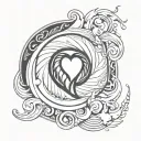 Hi, I would like a design for a flash tattoo, half a simple heart and the other half a hurricane, half and half tattoo design idea