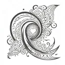 Hi, I would like a design for a flash tattoo, half a simple heart and the other half a hurricane, half and half tattoo design idea