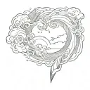Hi, I would like a design for a flash tattoo, half a heart and half a hurricane, half and half tattoo design idea