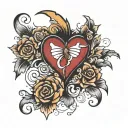 Hi, I would like a design for a flash tattoo, half a simple heart and the other half a hurricane. tattoo design idea