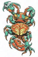sc0rpìn fighting crab holding tattoo design idea