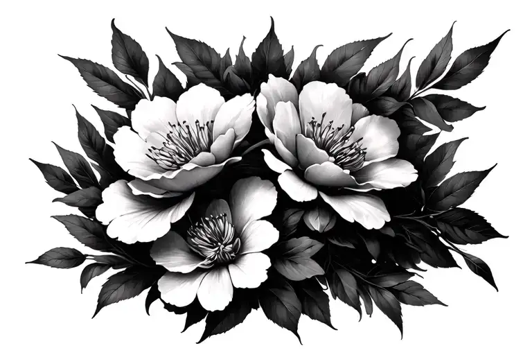 Sakura Bras dos tattoo design idea