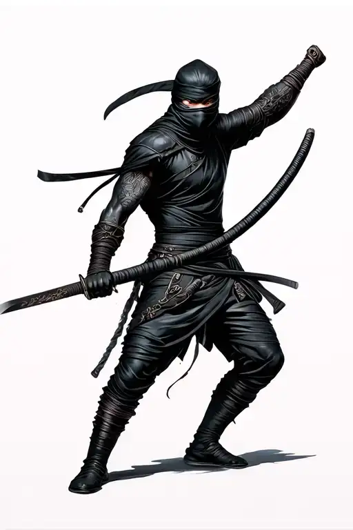 black ninja with sword tattoo tattoo design idea