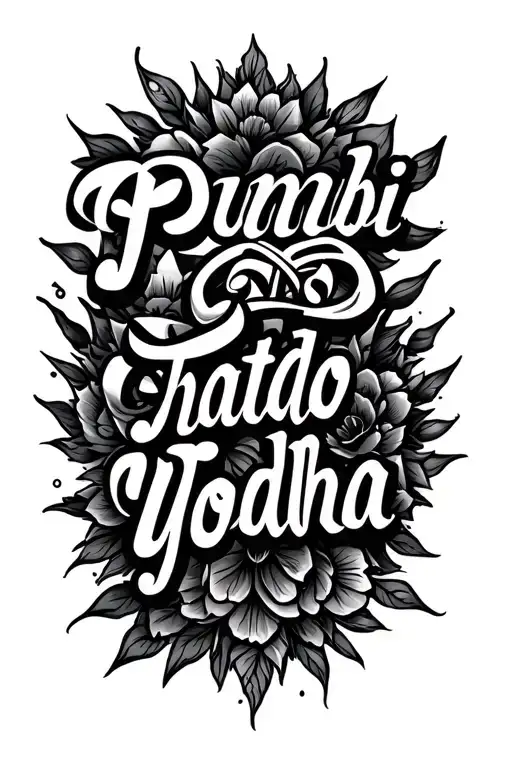punjabi yodha text tattoo design idea