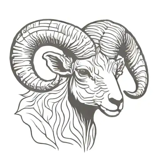ram head tattoo design idea