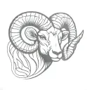 ram head tattoo design idea