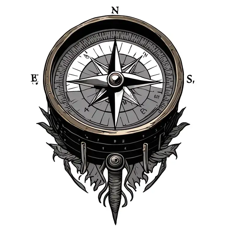 Hunting Compass tattoo design idea
