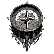 Hunting Compass tattoo design idea