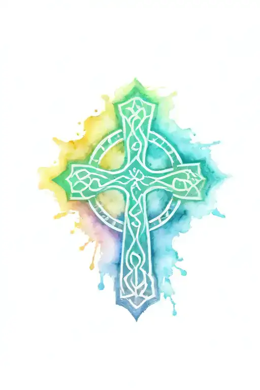 Irish Celtic cross tattoo design idea