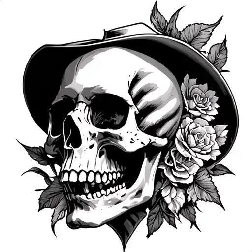 skulls and western tattoo design idea