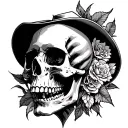 skulls and western tattoo design idea