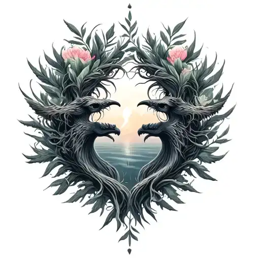 a symbol representing love and of nature with a mythological vibe tattoo design idea