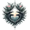 a symbol representing love and of nature with a mythological vibe tattoo design idea