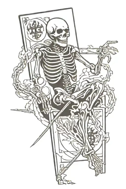 the fool tarot card Skelett  tattoo design idea